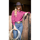Women's SanJac Maroon Long Sleeve Performance Shirt