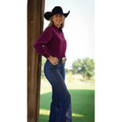 Women's SanJac Maroon Long Sleeve Performance Shirt