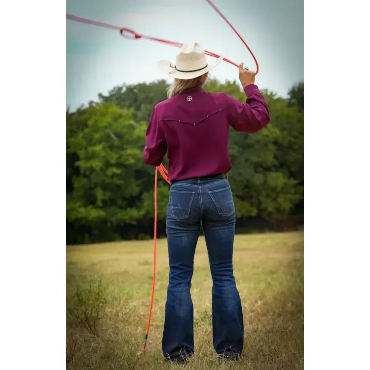 Women's SanJac Maroon Long Sleeve Performance Shirt