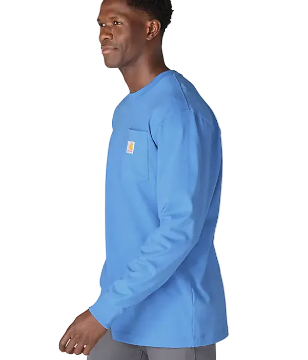 Carhartt Men's Blue Heather Dearborn Long Sleeve T-shirt K126-HX6