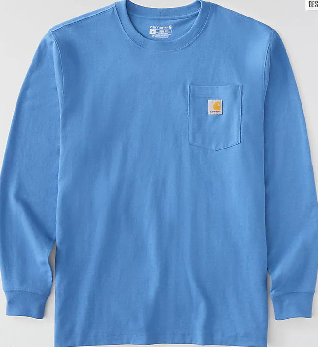 Carhartt Men's Blue Heather Dearborn Long Sleeve T-shirt K126-HX6