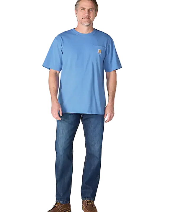 Carhartt Men's Blue Heather Iconic Pocket T-shirt K87-HX6