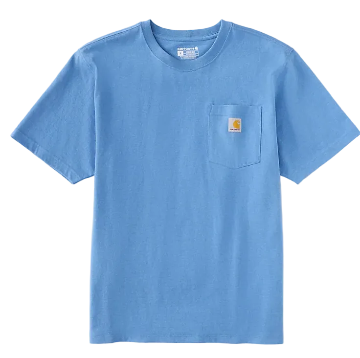 Carhartt Men's Blue Heather Iconic Pocket T-shirt K87-HX6