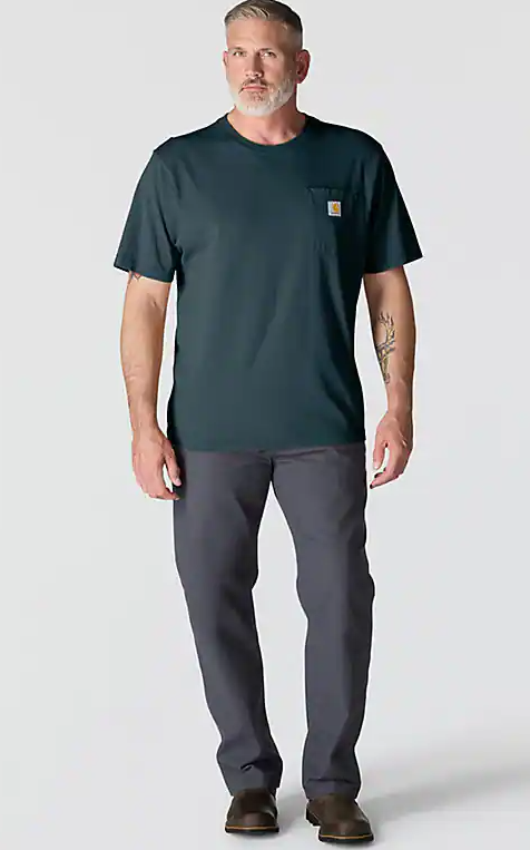 Carhartt Men's Dark Harbor Teal Iconic Pocket T-shirt K87-HV0