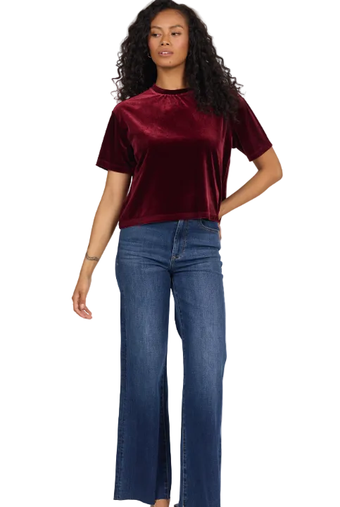 Dear John Women's Toasted Currant Maddox Velvet T-shirt