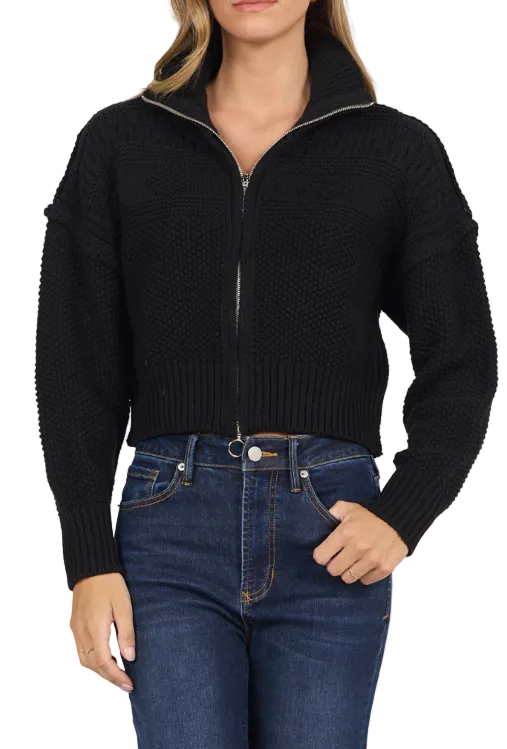 Dear John Black Chalet Cropped Sweater Jacket