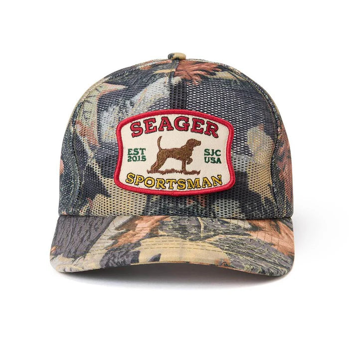 Men's Seager Camo Sportsman Mesh Trucker Snapback SJC MHSP26SGRSPTMCAMO