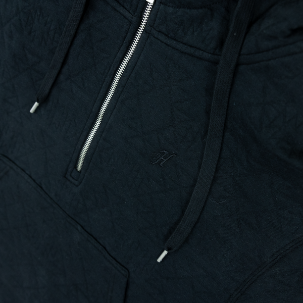 Women's Hooey Mazatlan Black Quilted 1/4 Zip Hoodie HH1310BK