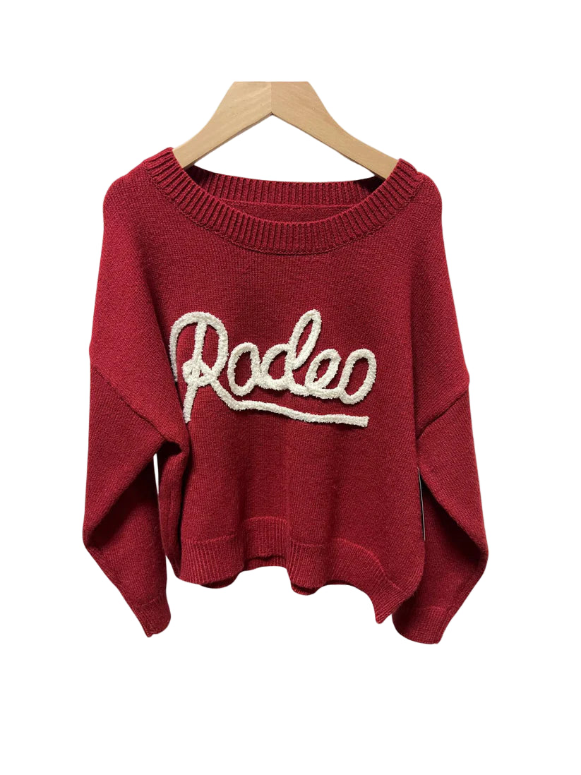 Girl's Youth Twisted Filly Red Rodeo Sweater