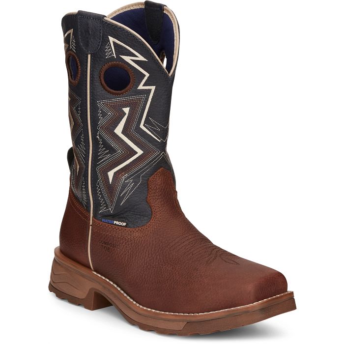 Men's Tony Lama Force 11" Wide Square Composite Toe Waterproof Work Boot TW3402 - Crazy House Western Wear