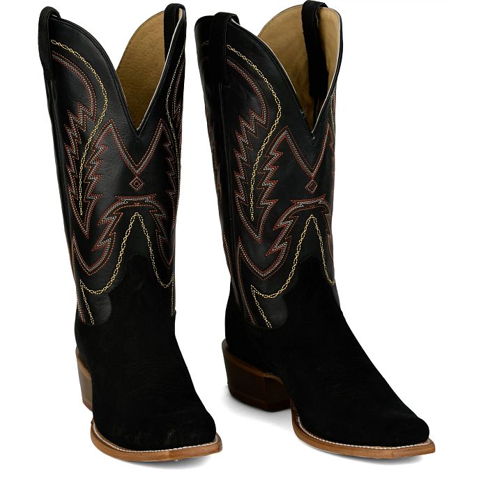 Men's Tony Lama Black Jax 13" Western Cutter Toe Boots RN3540