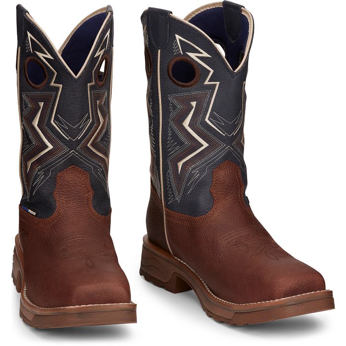 Men's Tony Lama Force 11" Wide Square Composite Toe Waterproof Work Boot TW3402 - Crazy House Western Wear