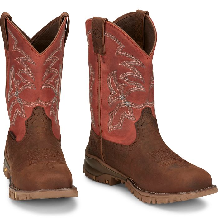 Men's Tony Lama Roustabout 11" Steel Toe Waterproof Work Boot TW5007 - Crazy House Western Wear
