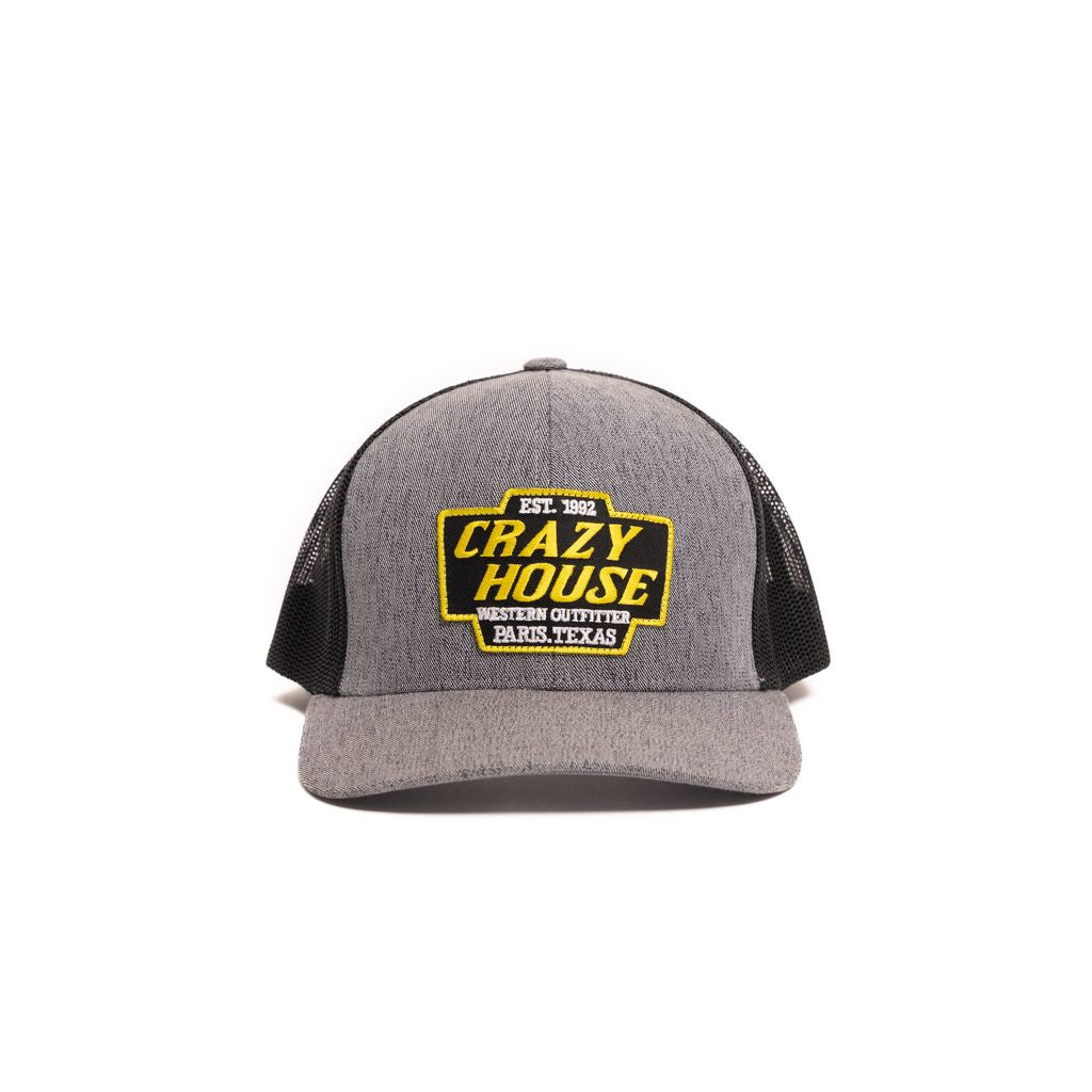 Crazy House Grey and Black Cap with Outfitter Patch - Crazy House Western Wear