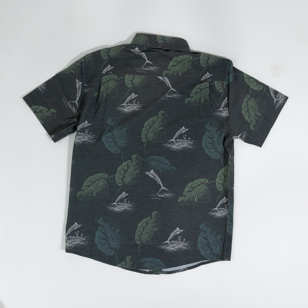 Men's Huk Black Button Up Shirt With Pattern H1500192-025