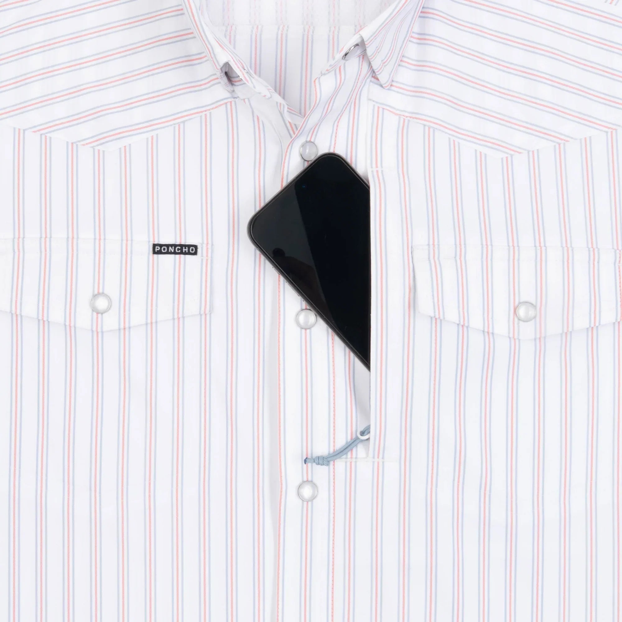 Men's Poncho "The Old Glory" Short Sleeve Snap Shirt