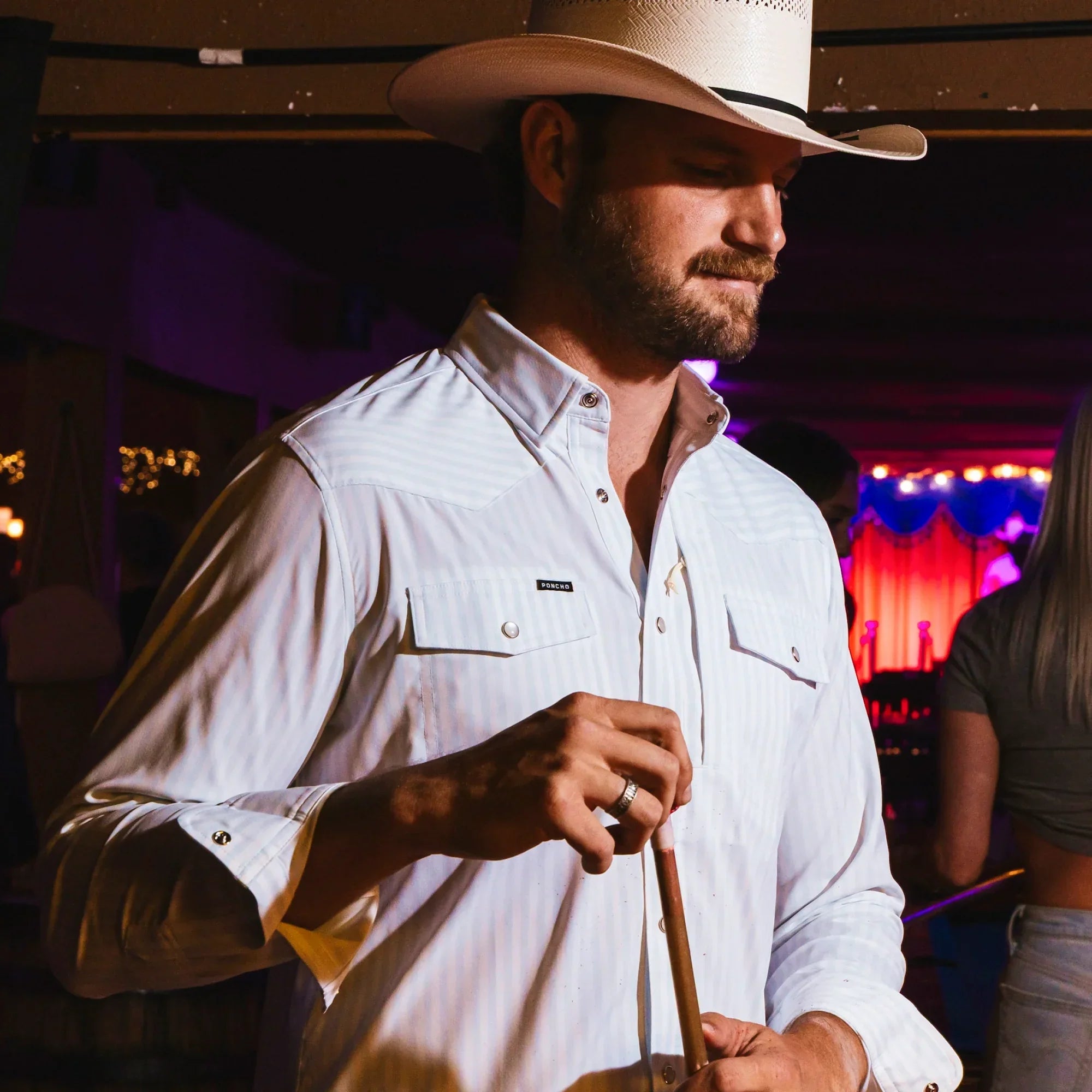 Poncho Men's "The 2 Step" Long Sleeve Snap Shirt