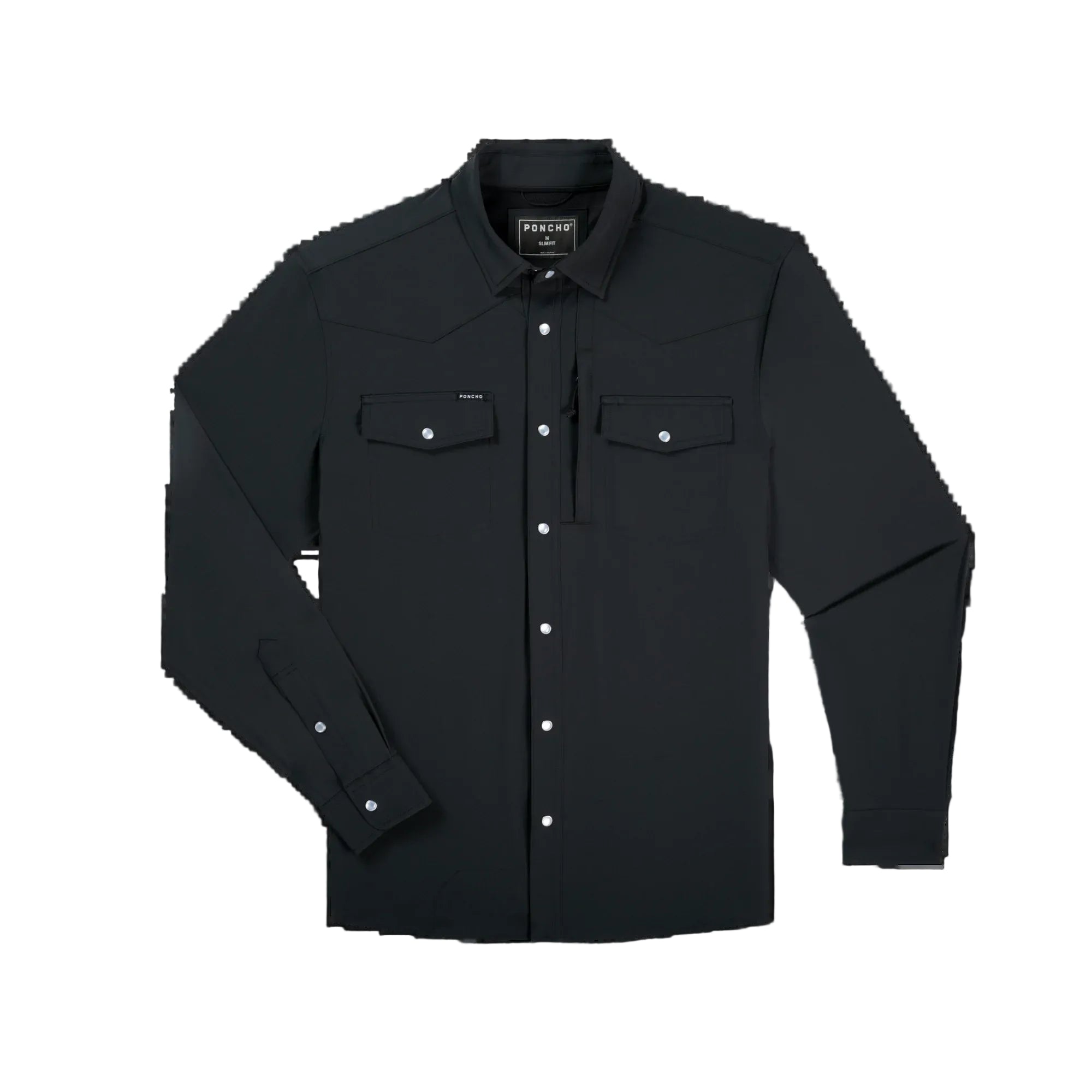 Men's Poncho The Charro Long Sleeve Black Snap Shirt