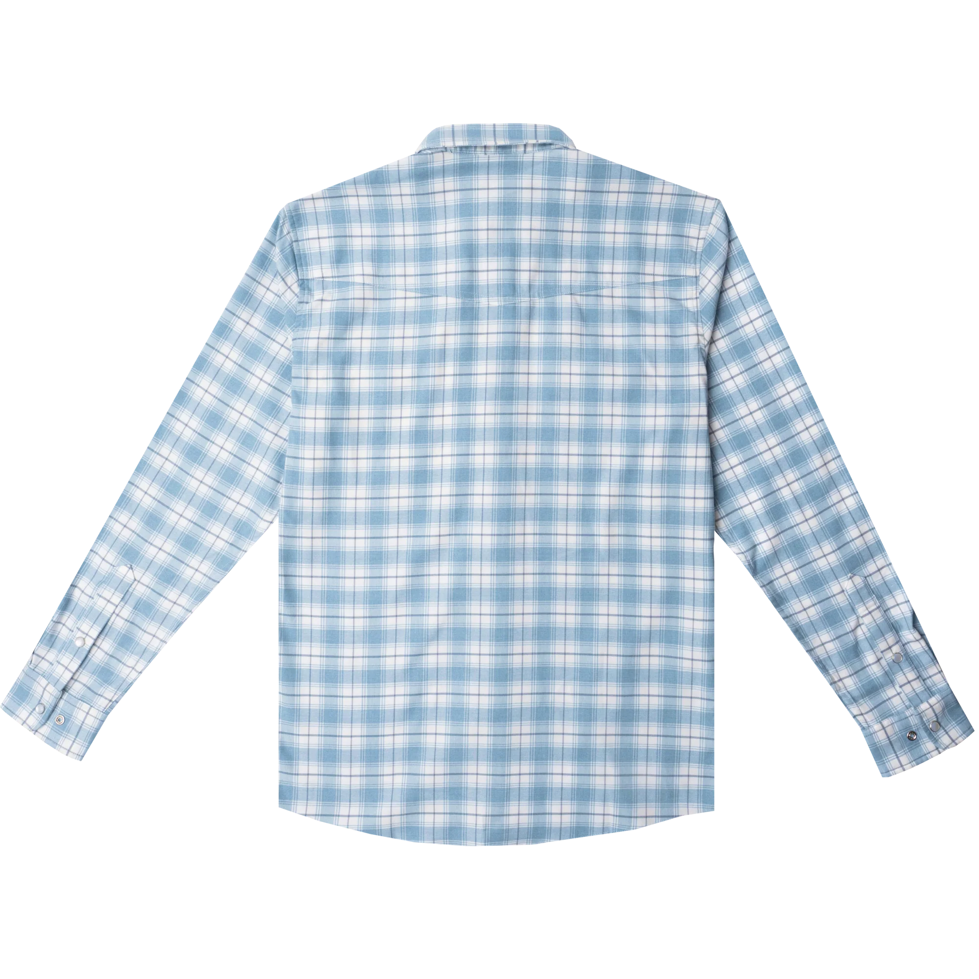 Men's Poncho The Cody Long Sleeve Blue Plaid Snap Shirt