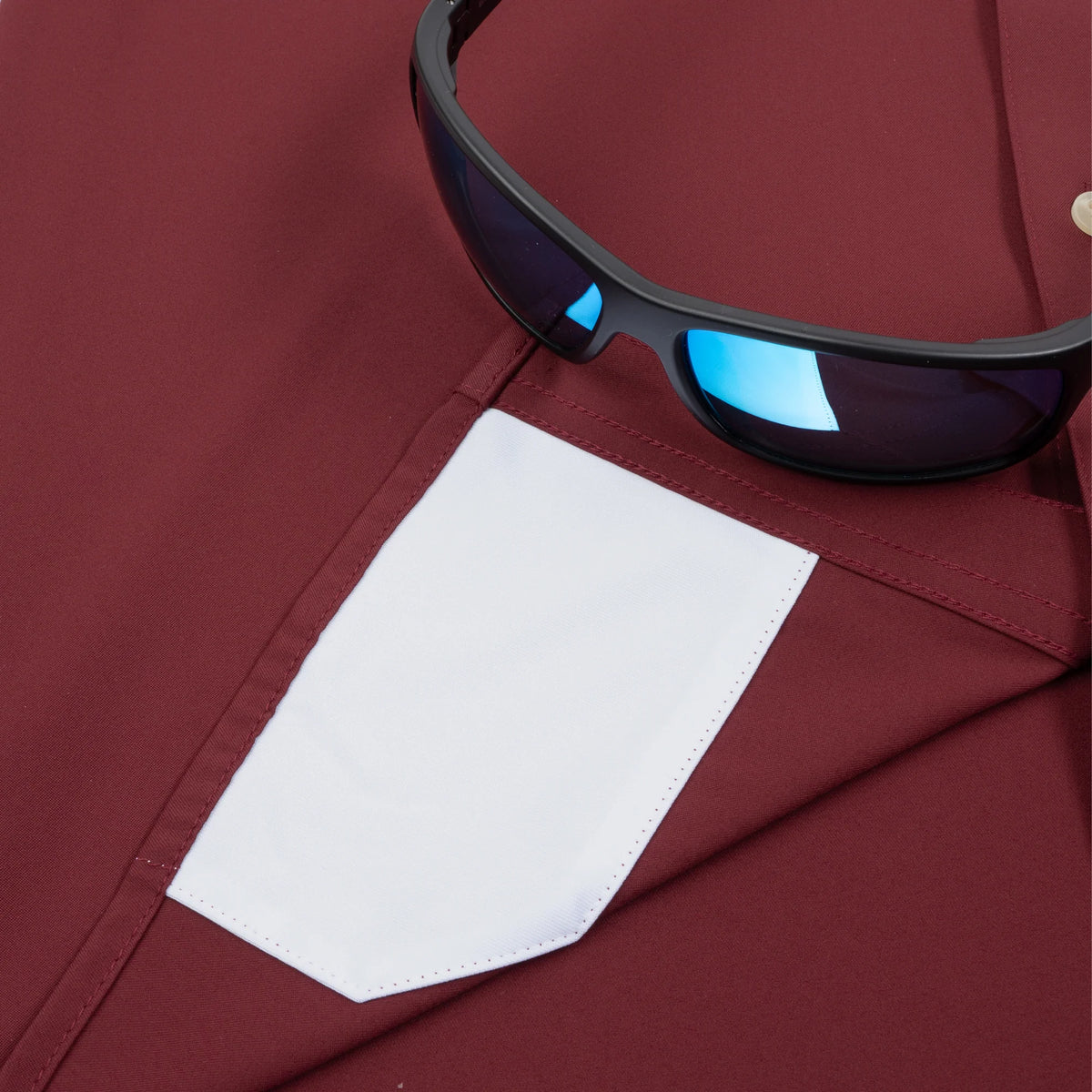 Poncho Men's Maroon "The College Station" Button Up Shirt