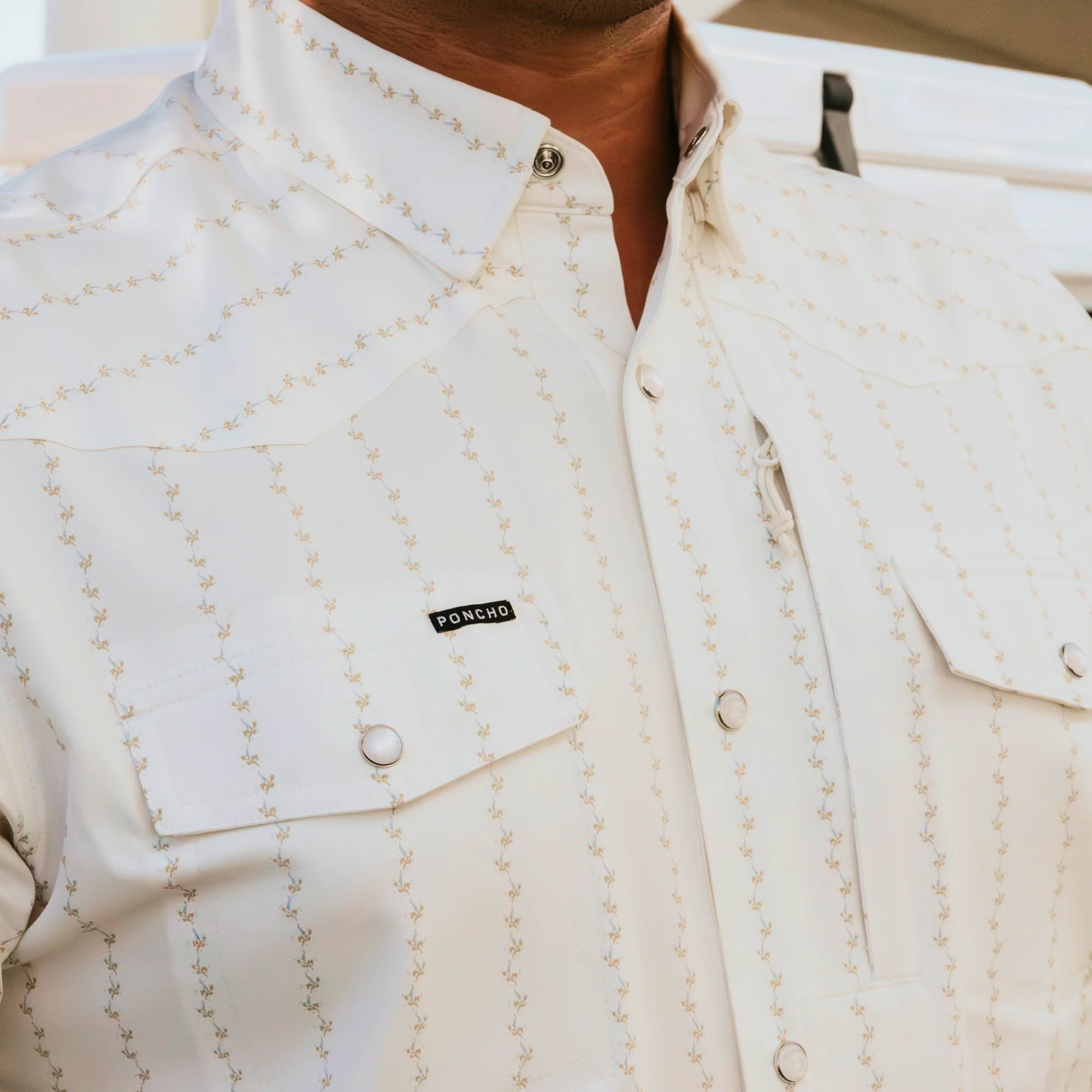 Men's Poncho The Crockett Long Sleeve Snap Shirt