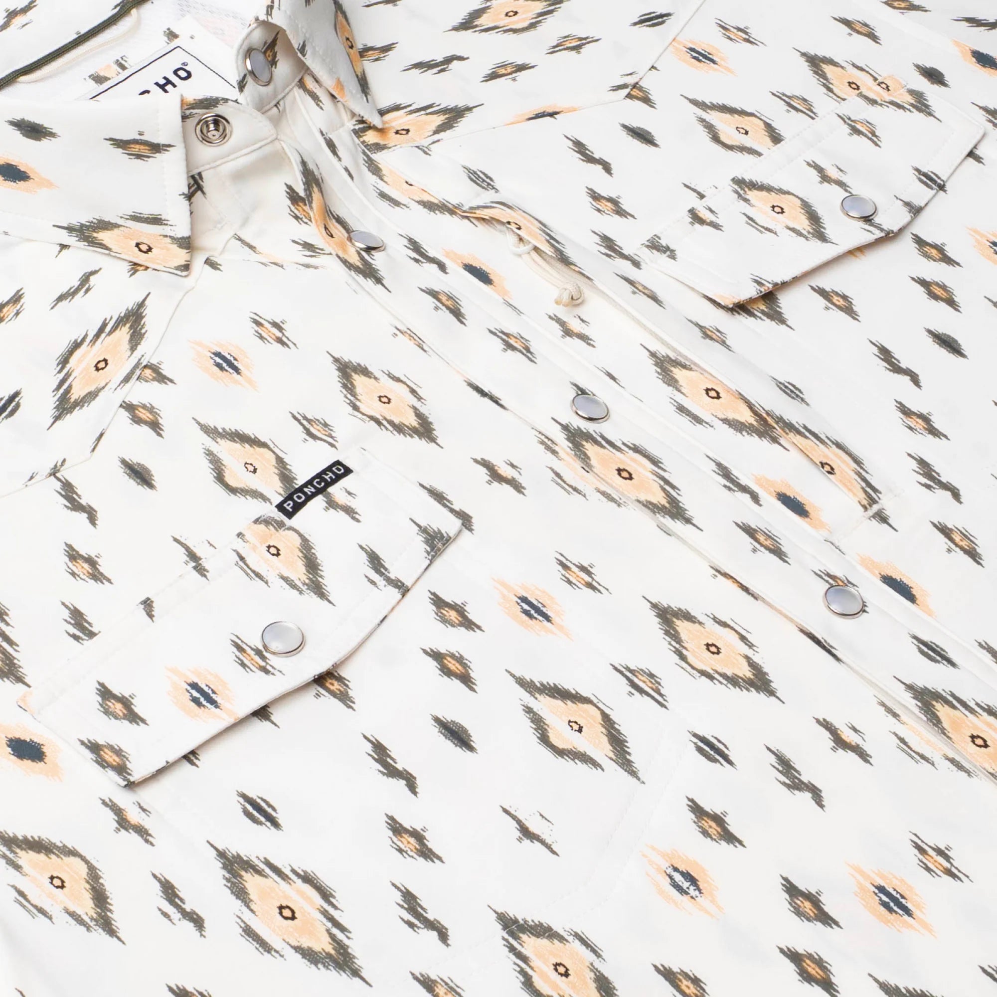 Men's Poncho "The Diamond Back" Short Sleeve Button Up