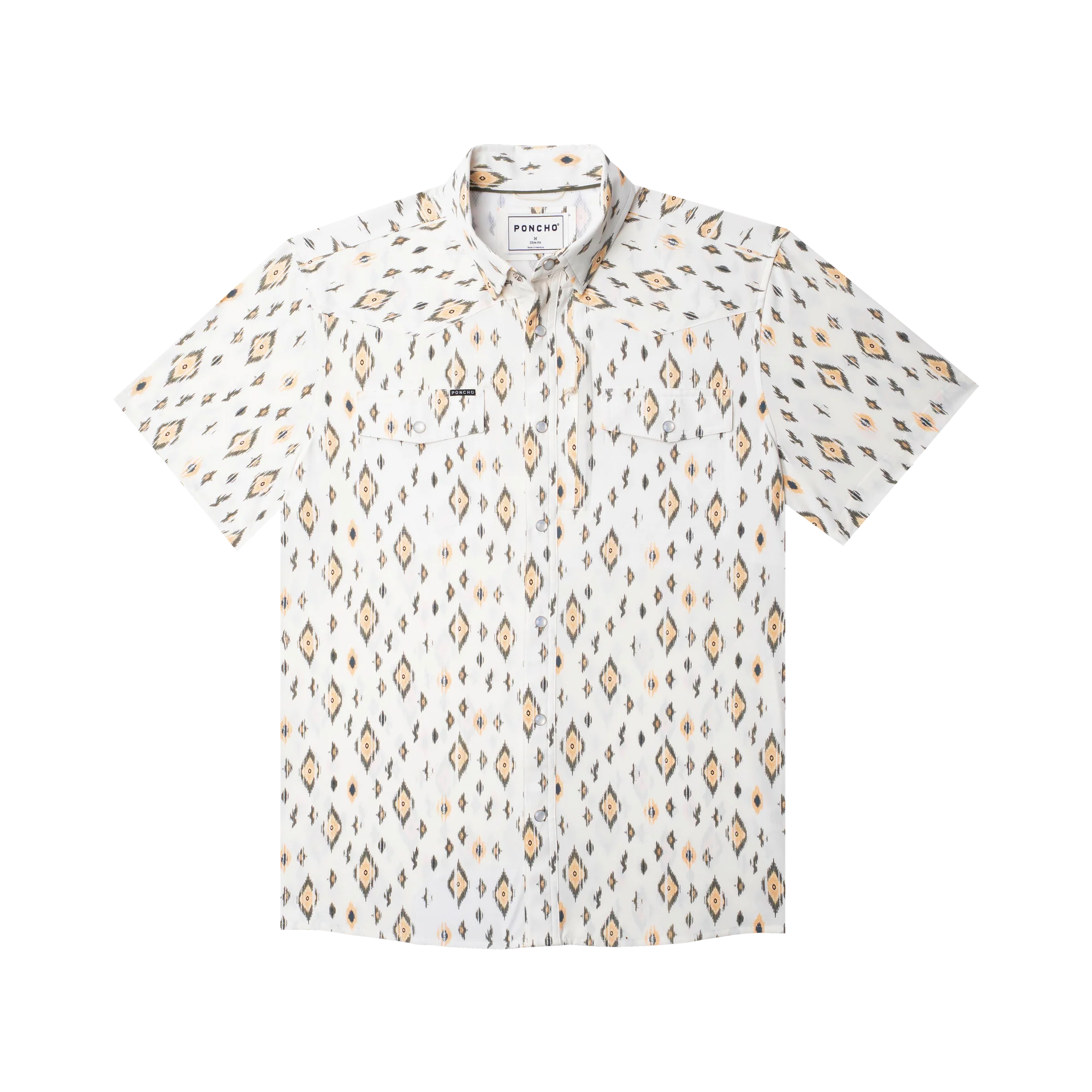 Men's Poncho "The Diamond Back" Short Sleeve Button Up