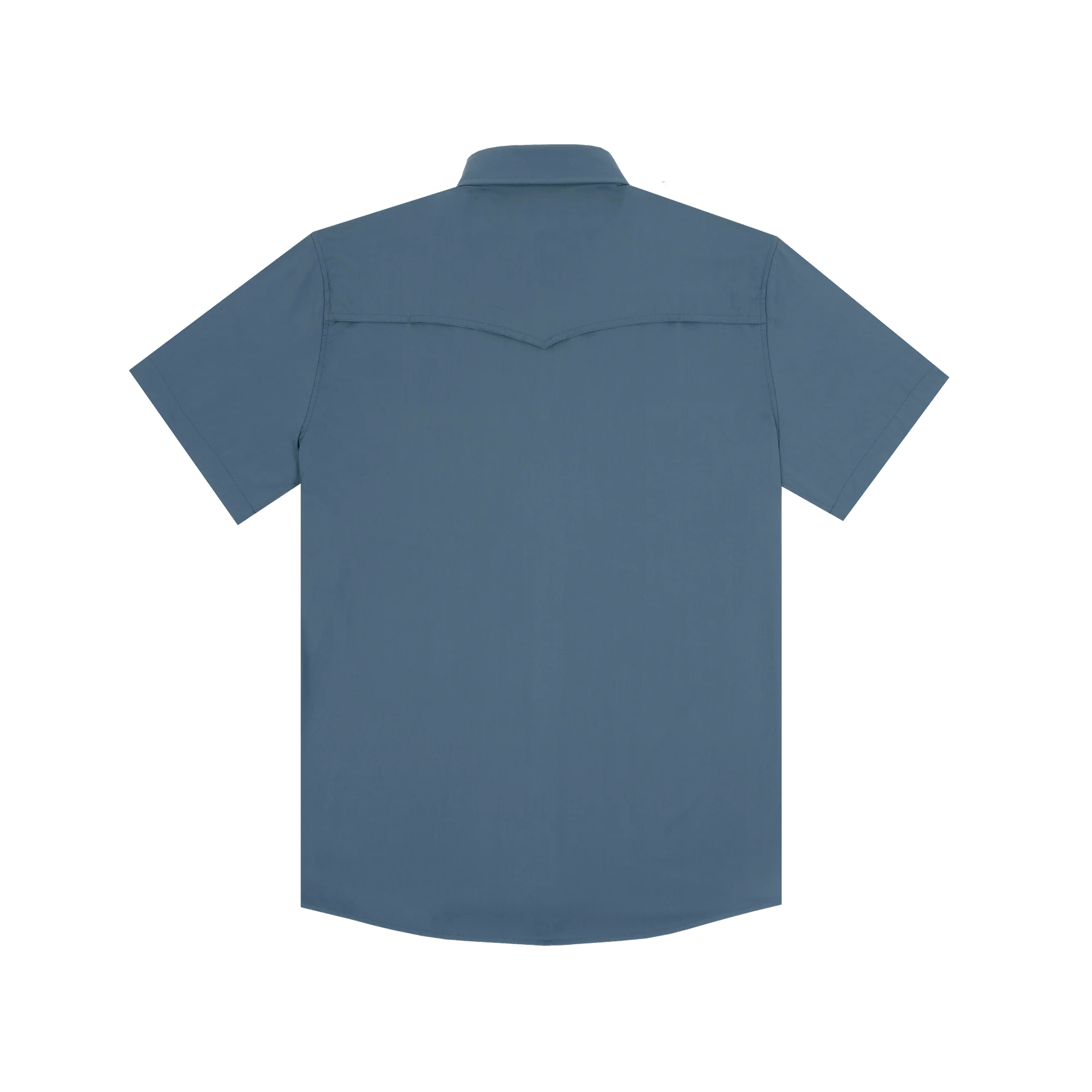 Men's Poncho Slate Blue The Dogtooth Shorto Sleeve Snap Shirt