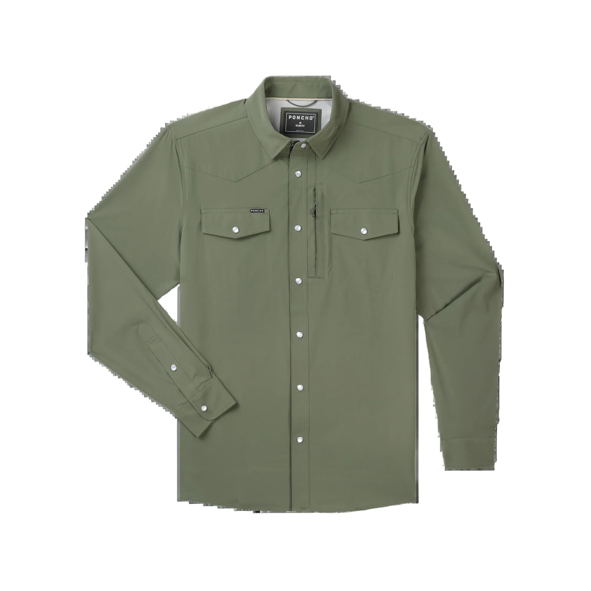 Men's Poncho The Fence Stretcher Long Sleeve Button Up Shirt