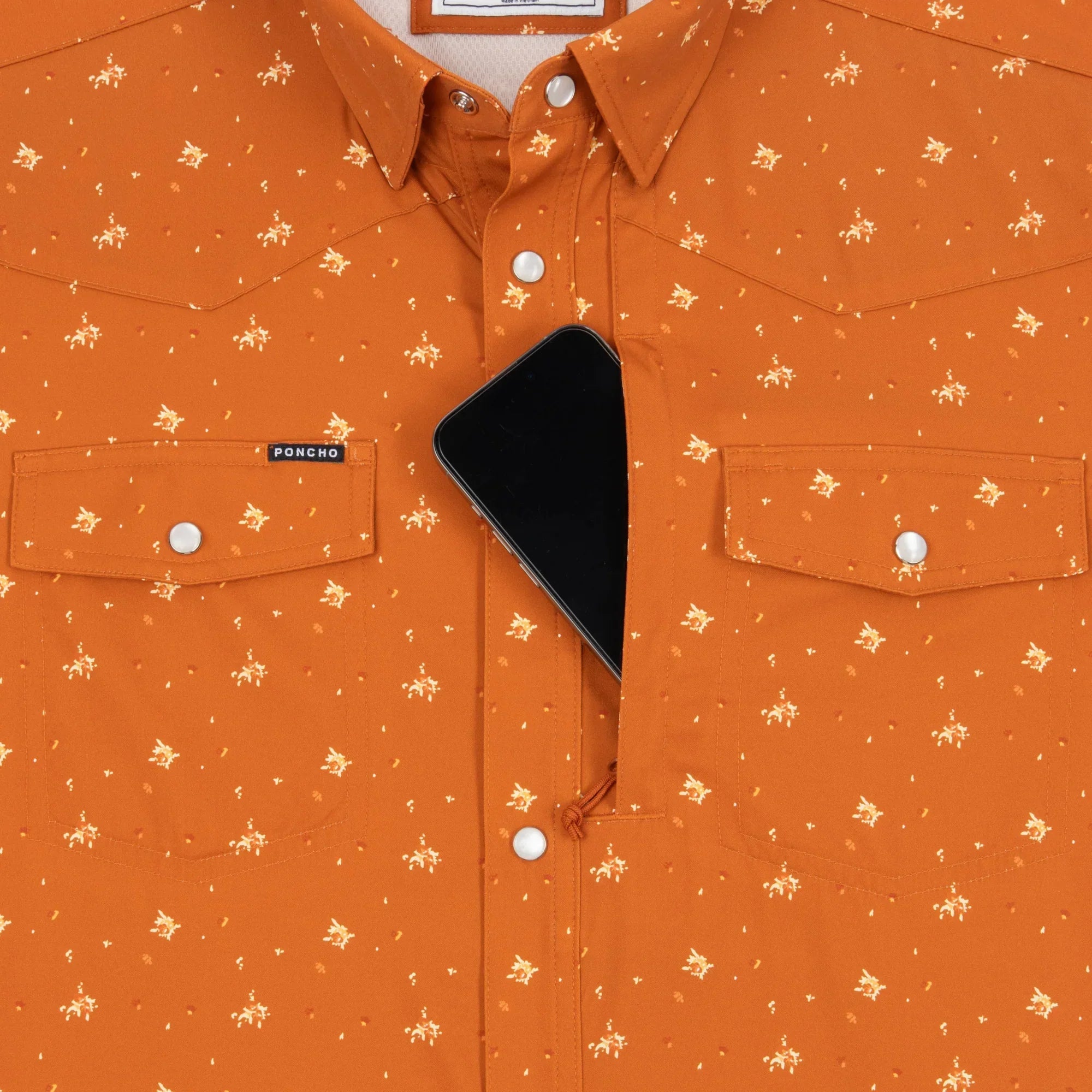 Men's Poncho "The Fourth and Five" Short Sleeve Snap Shirt