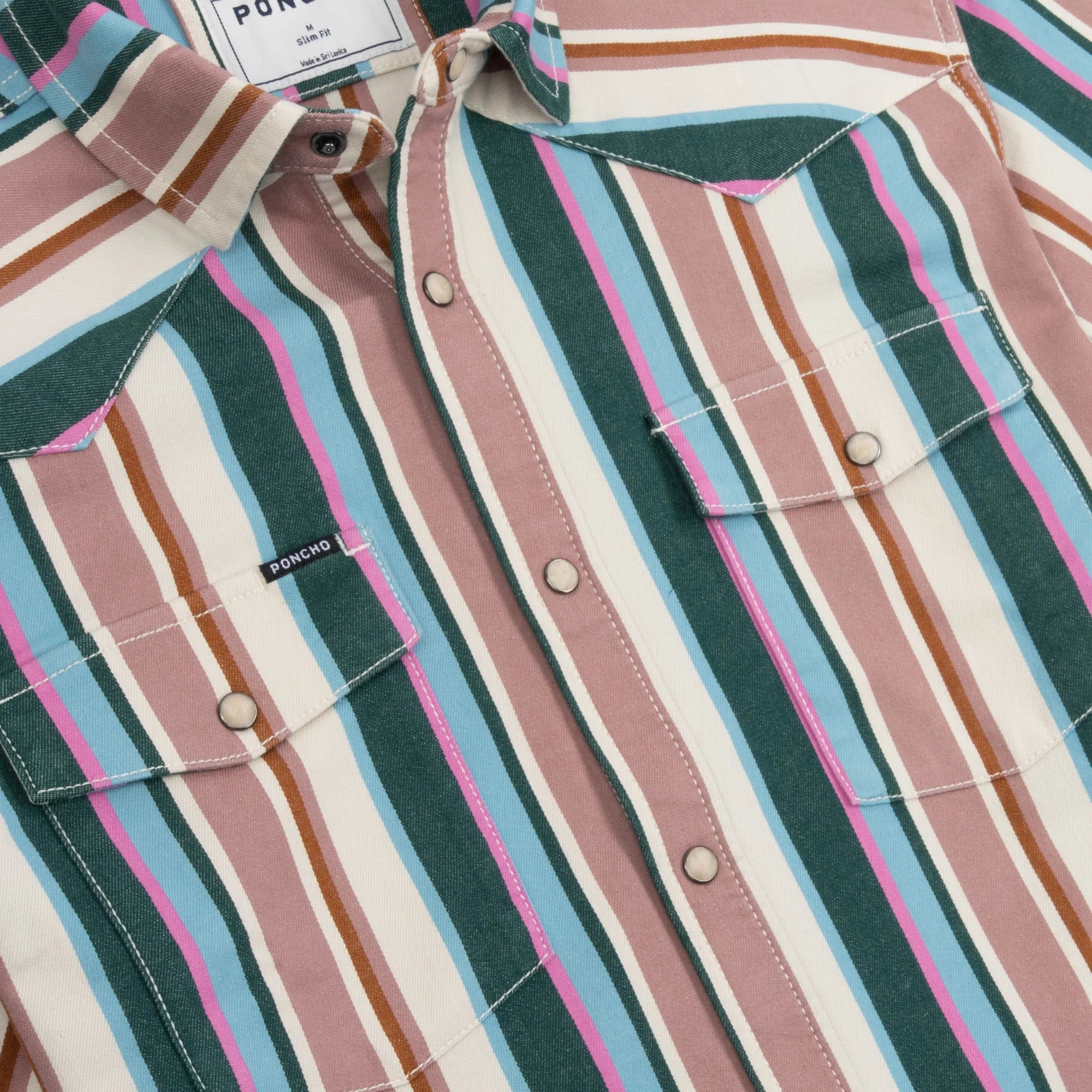 Men's Poncho Long Sleeve " The Frontman" Snap Shirt