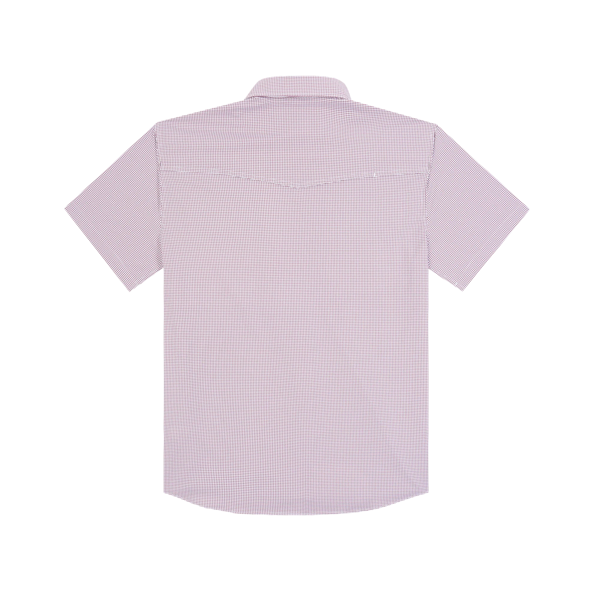Poncho Men's Maroon Microcheck "The Howdy" Pearl Snap Shirt