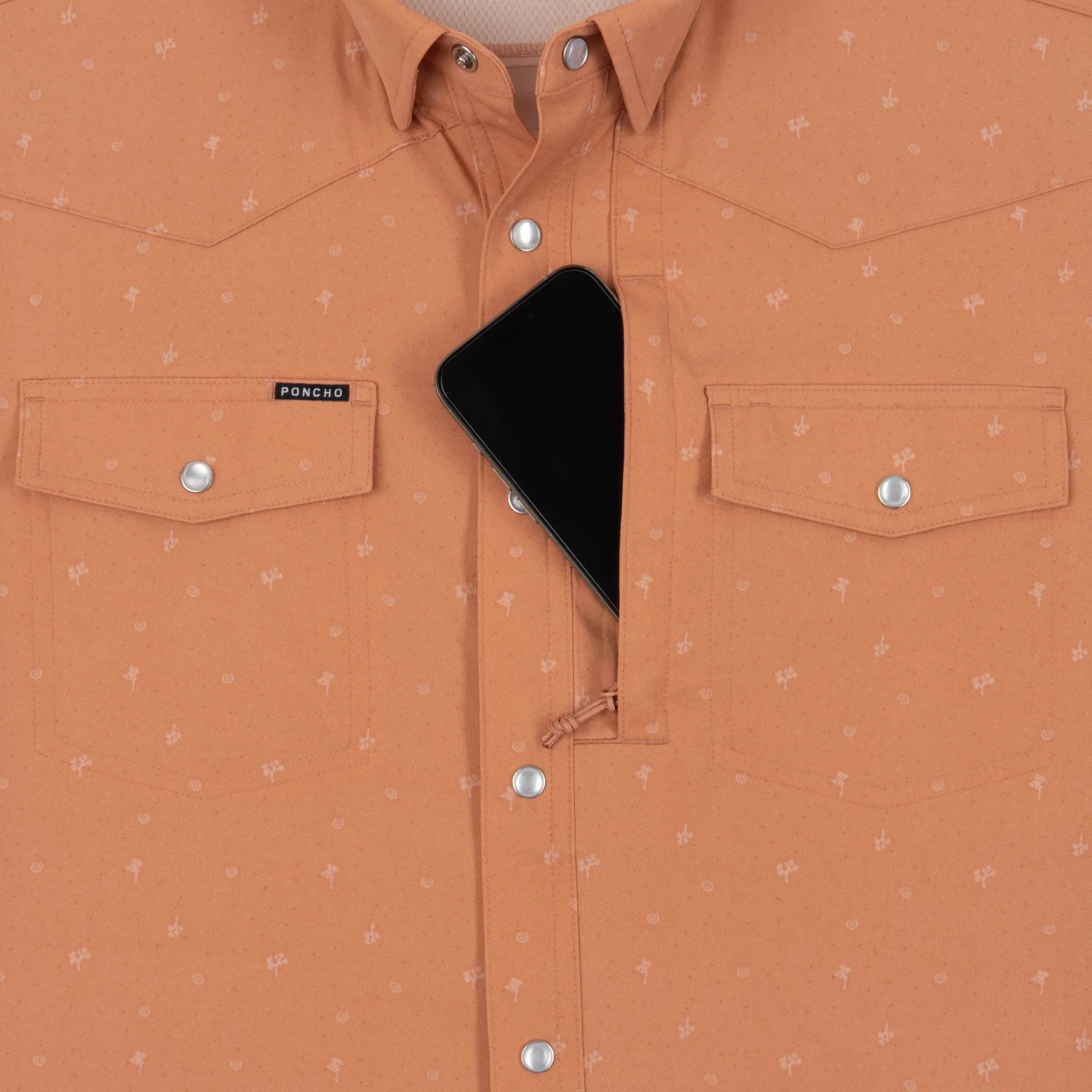 Men's Poncho Short Sleeve "The Joshua Tree" Pearl Snap Shirt