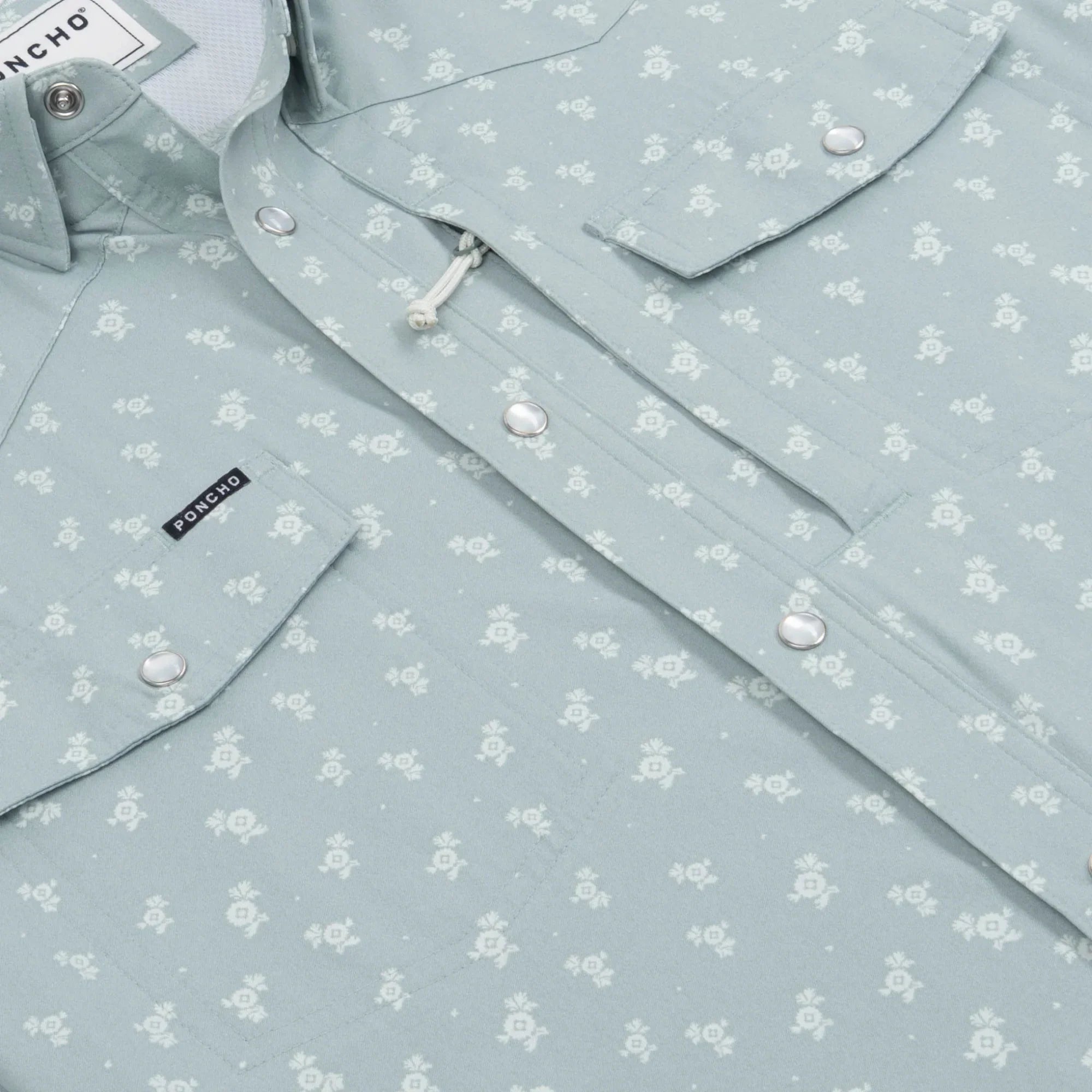 Men's Poncho Long Sleeve "The St.Helens" Pearl Snap Shirt