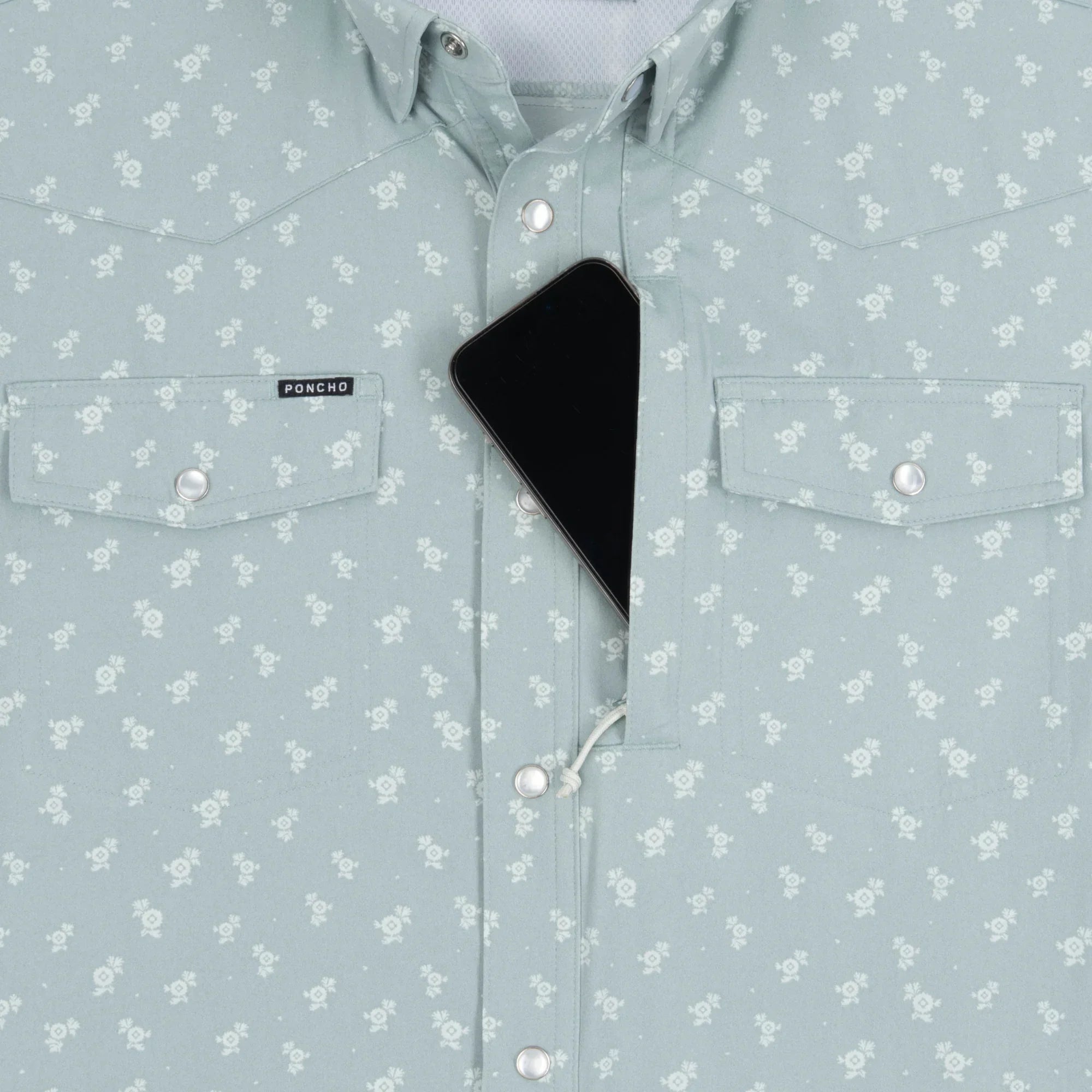 Men's Poncho Long Sleeve "The St.Helens" Pearl Snap Shirt