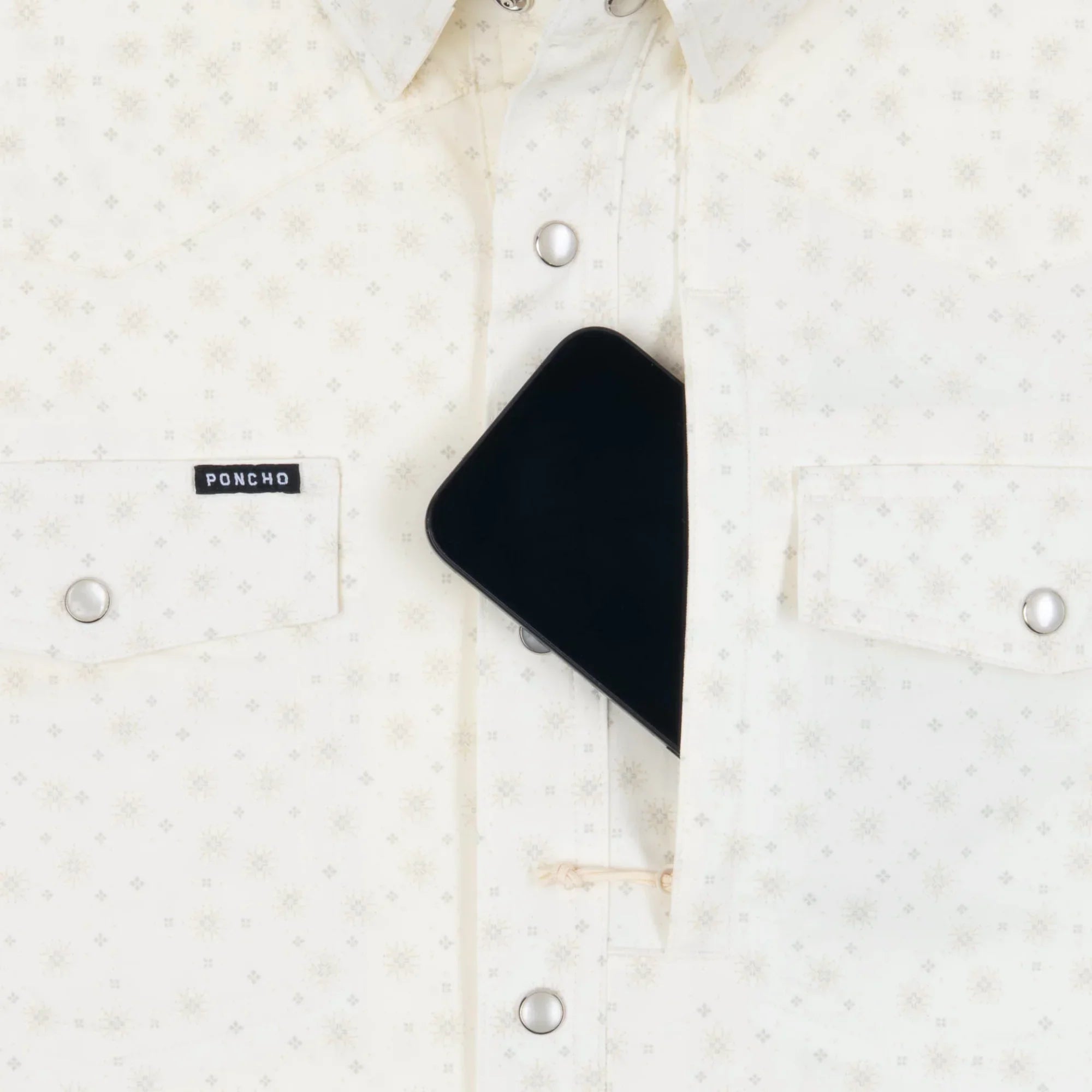 Men's Poncho Long Sleeve "The Vega" Pearl Snap Shirt