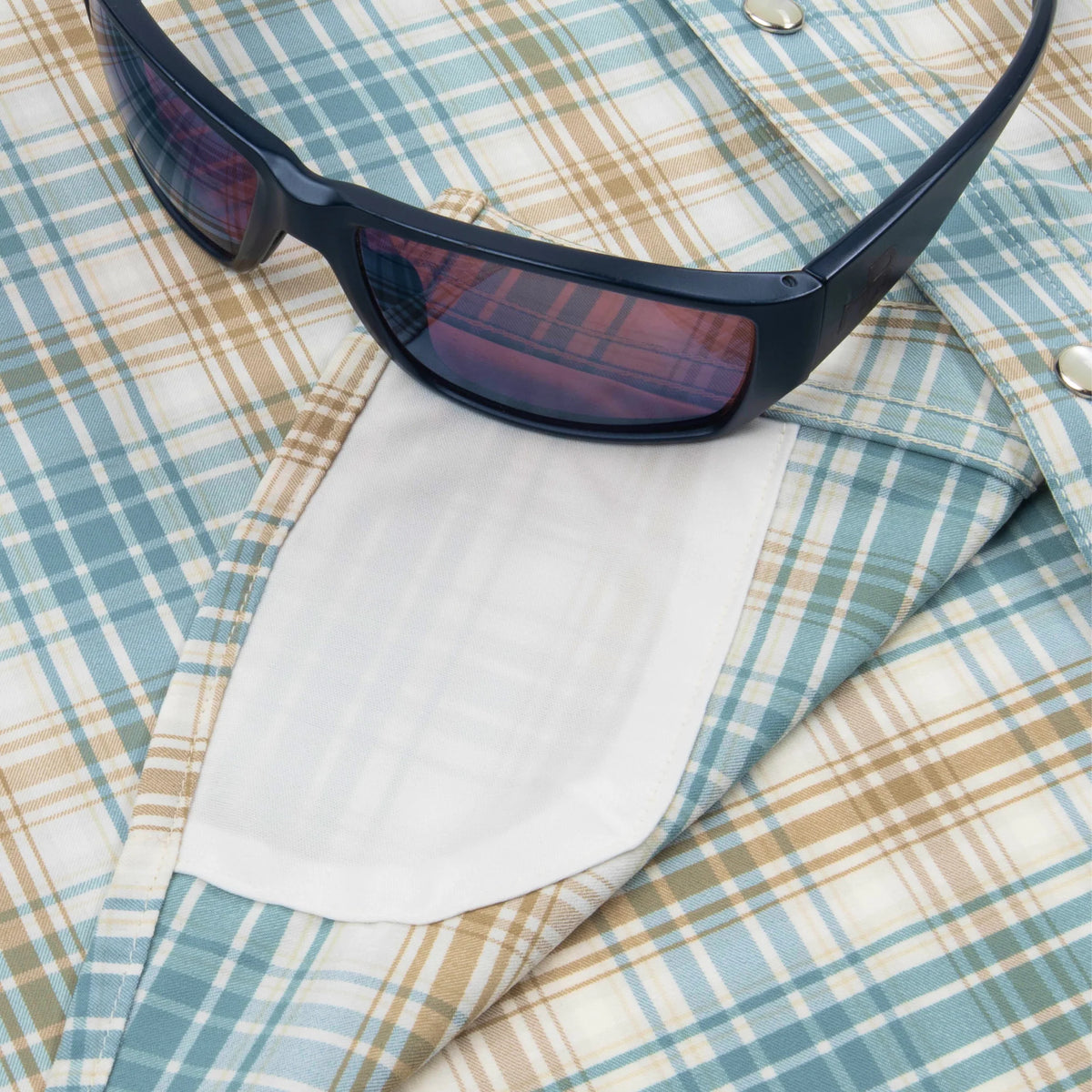 Poncho Men's Brown and Green Plaid "The Sandbar" Pearl Snap Shirt