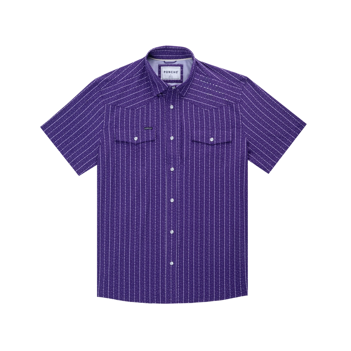 Men's Poncho "The Stockyard" Short Sleeve Pearl Snap Shirt