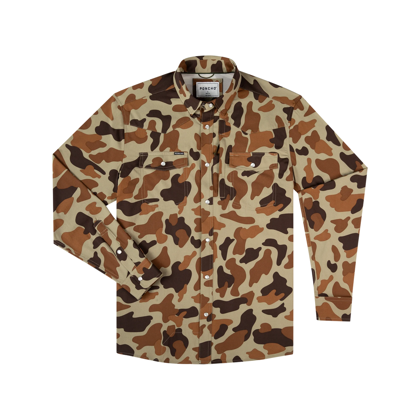 Men's Poncho "The White Wing" Long Sleeve Pearl Snap Shirt