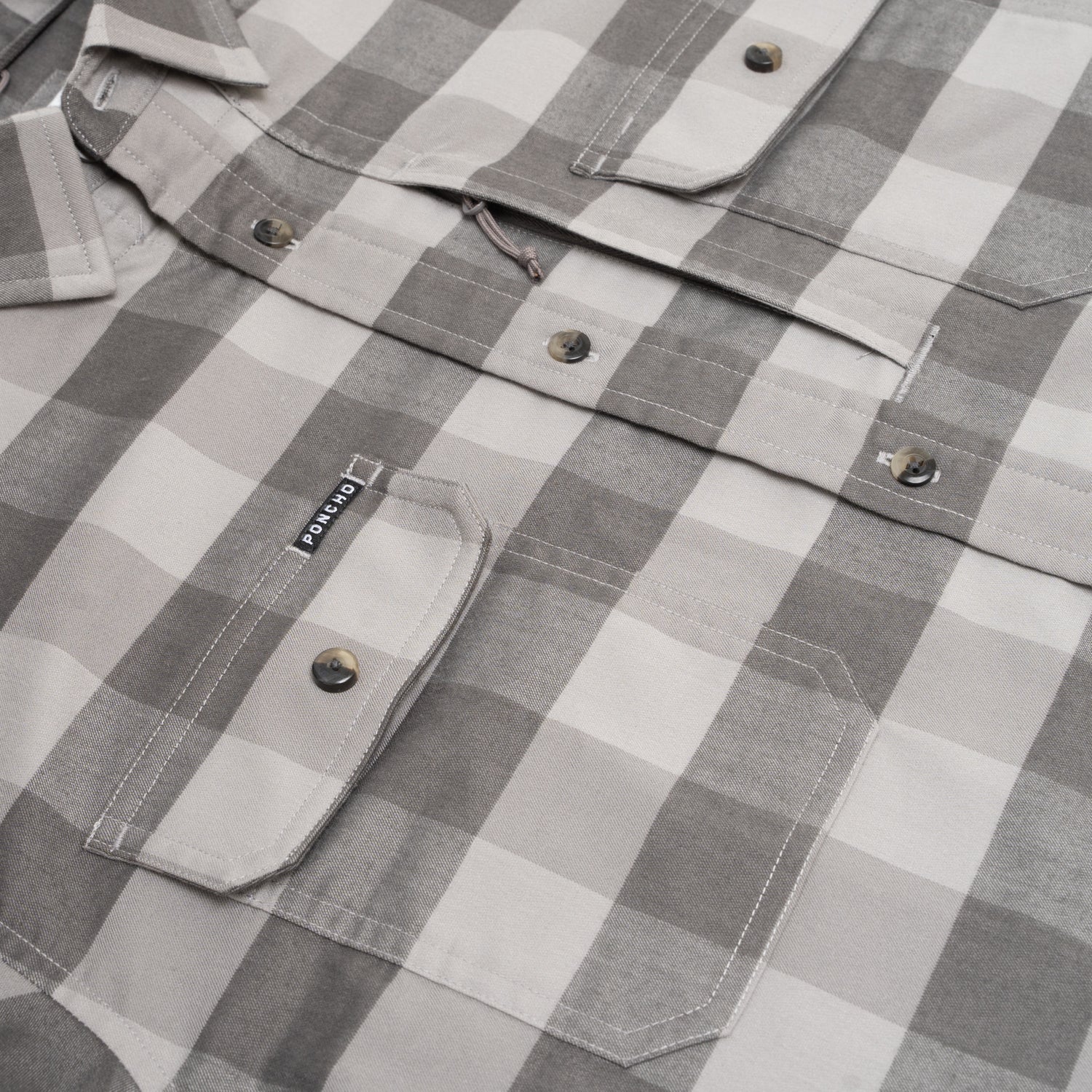 Men's Poncho The Cape Buffalo Plaid Long Sleeve Shirt