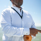 Men's Poncho "The Palmetto" White Long Sleeve Button Up Shirt