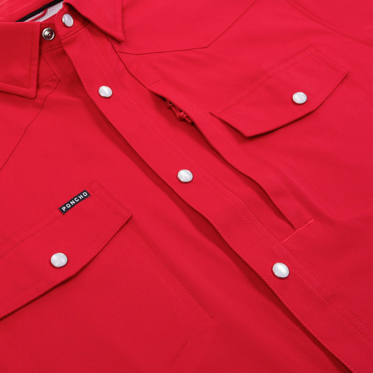 Poncho Men's Red "The Play Action" Pearl Snap Shirt
