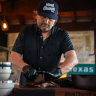 Men's Poncho Black "The Smokestack" Short Sleeve Button Up