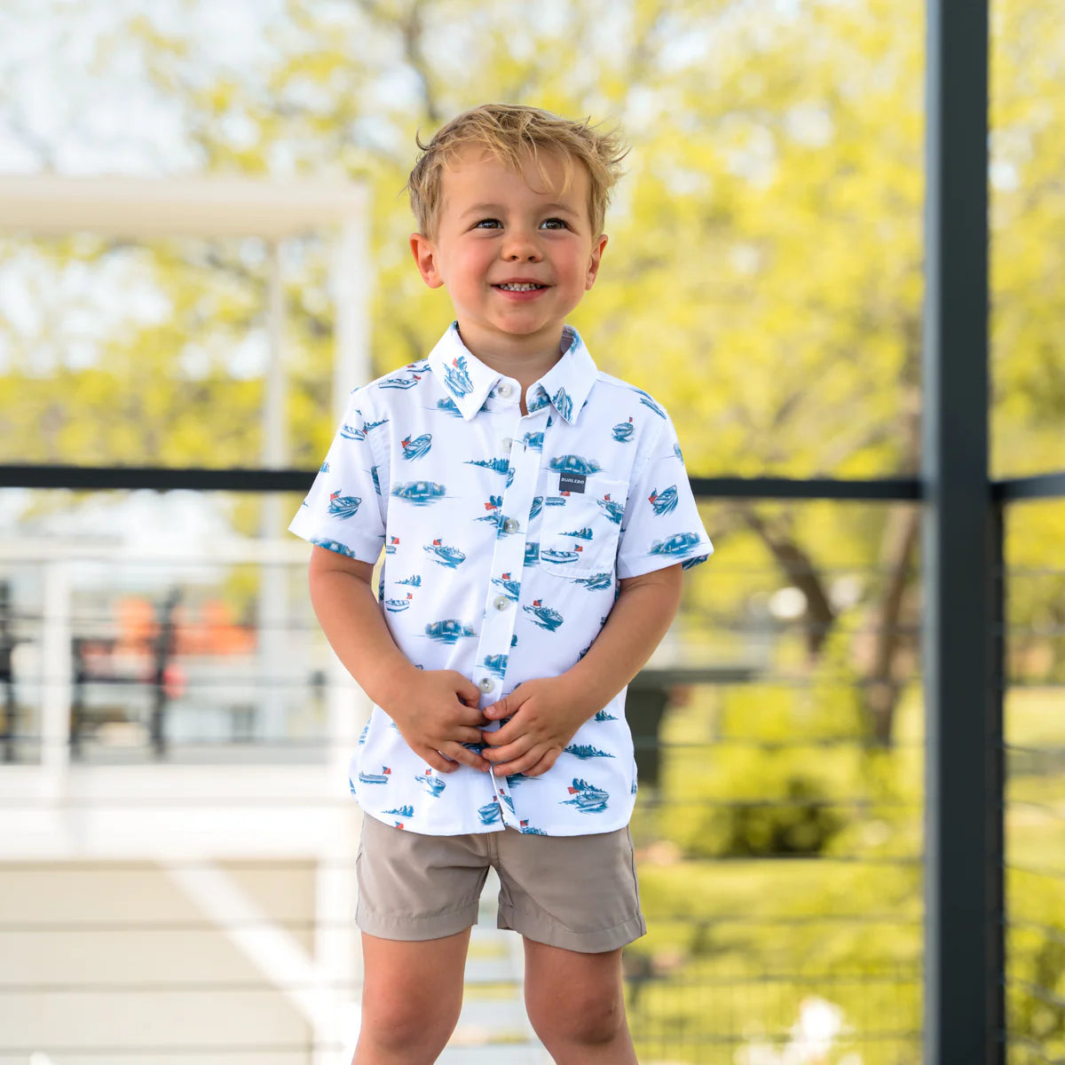 Boy's Burlebo Performance Button Up - Lake Weekend Y-PBU-LKWK - Crazy House Western Wear