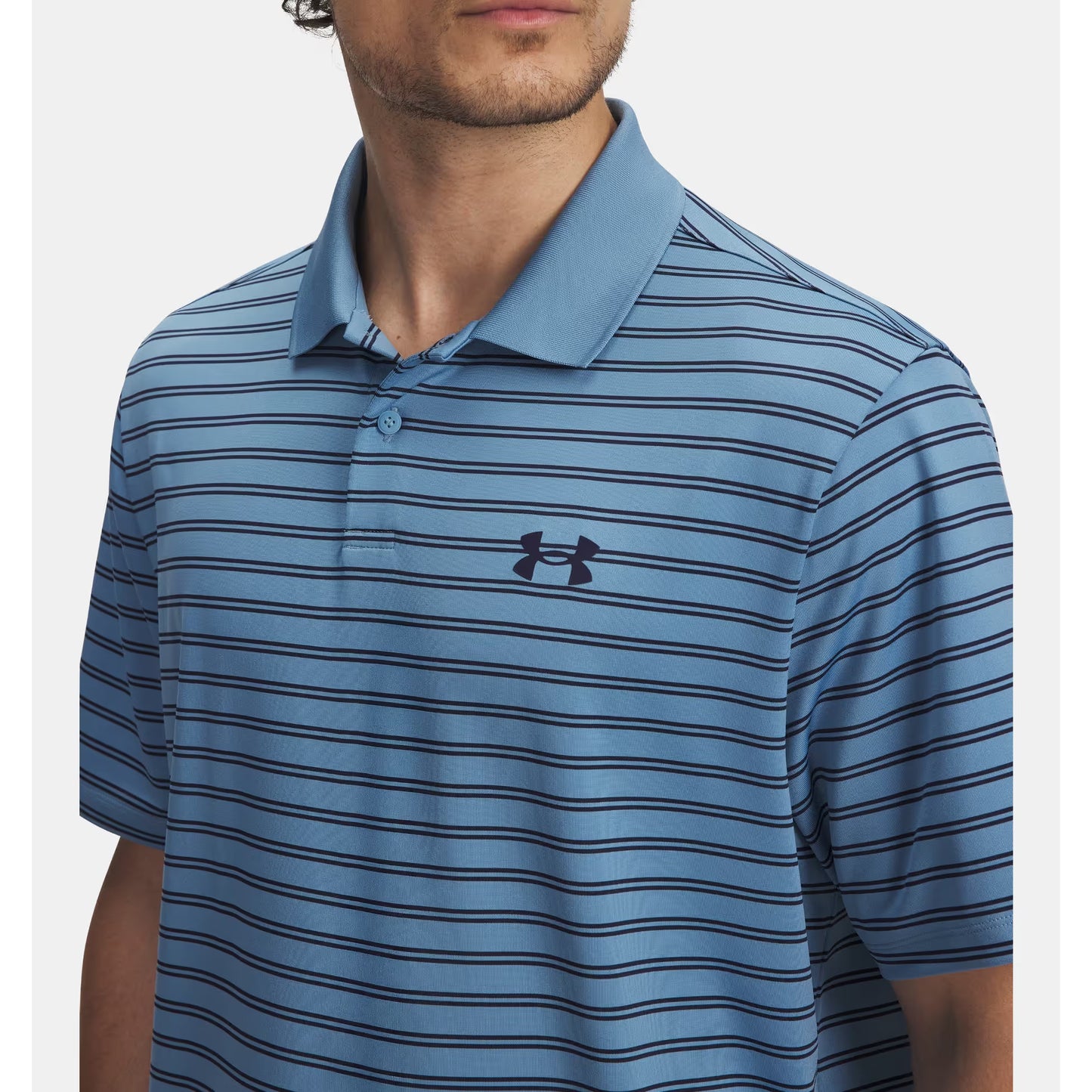 Men's Under Armour Blu Matchplay Stripe Polo 1377376-422 - Crazy House Western Wear