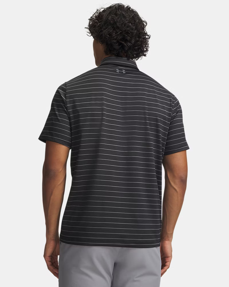 Under Armour Black Striped Matchplay Polo 6010980-001
