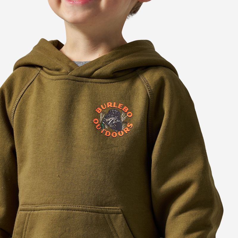 Burlebo Boy's Hunter Green Duck Down Fleece Hoodie Y-FH-DUCKD-HNTG