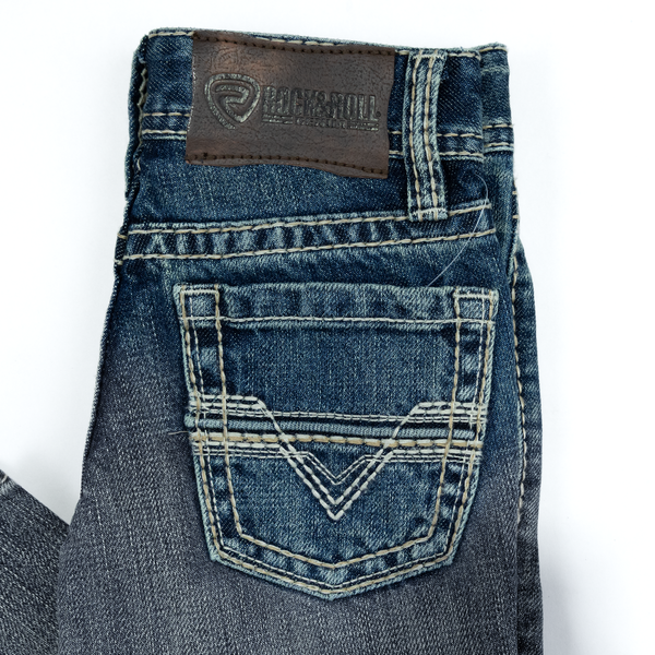 Boy's Rock & Roll Denim Two Tone Bootcut Jeans BB0BD07421 - Crazy House Western Wear