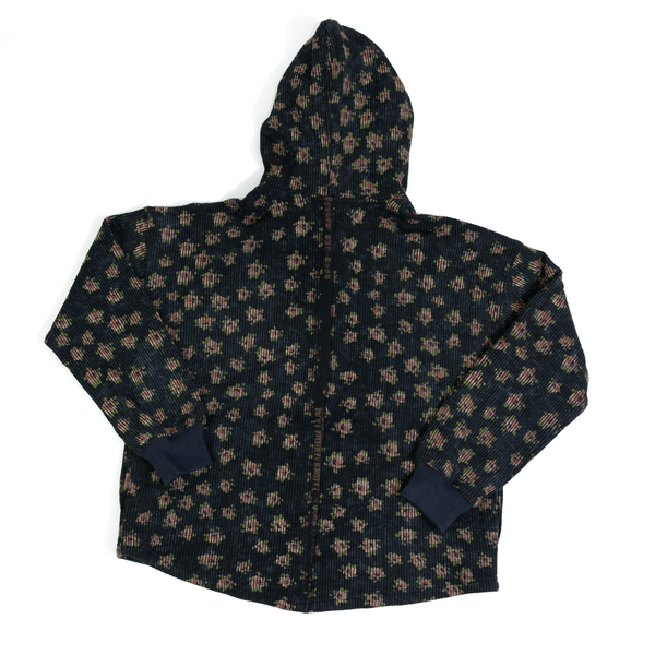Women's Black Hoodie with Floral Pattern 5125EK
