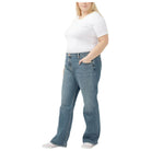 Women's Silver Mid Rise Baggy Bootcut Jeans WW27768AGR316 - Crazy House Western Wear